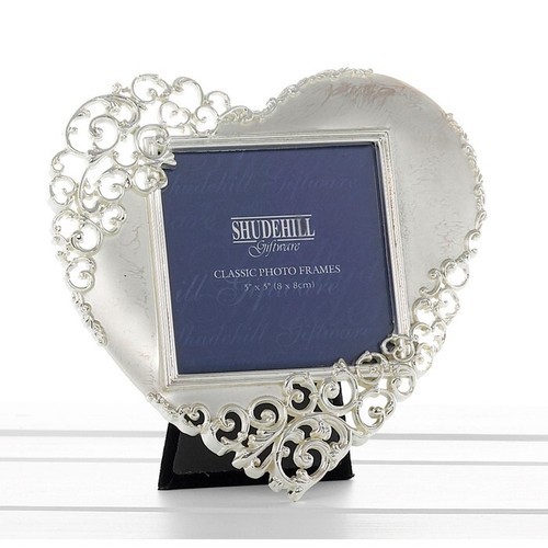 Silver lace heart - heart, frame