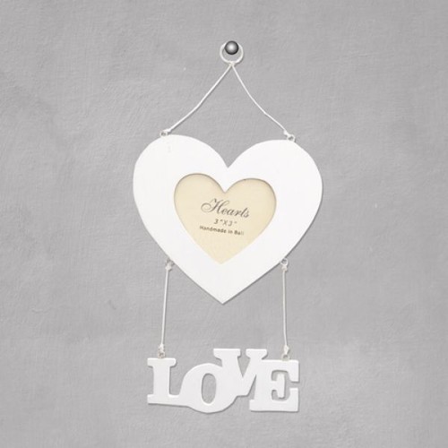 Love heart wooden photo - heart, frame