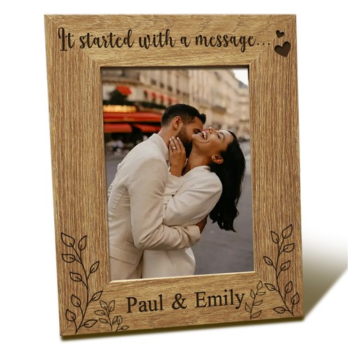 Custom couple photo frame wood - photo,